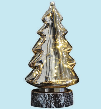 ALBERI DI NATALE ALBERO VETRO FUME' A BATTERIA 10 LED