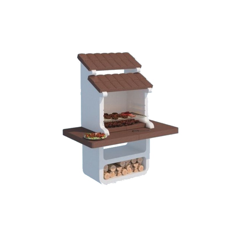 Barbecue in cemento prefabbricato beton a carbone mod. "fiamma"