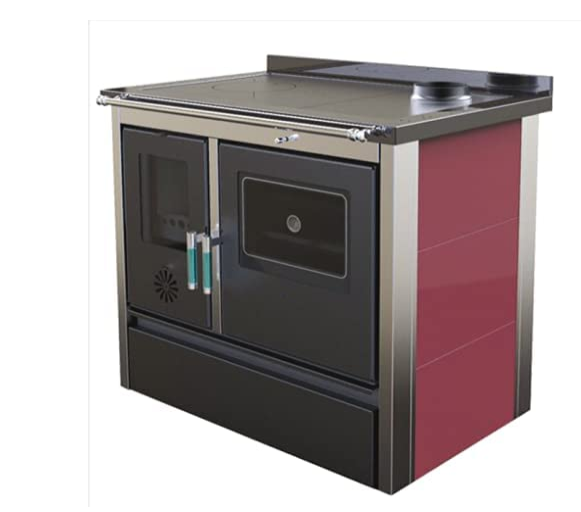 Cucina stufa a legna k-line EXCLUSIVE inox bordeaux
