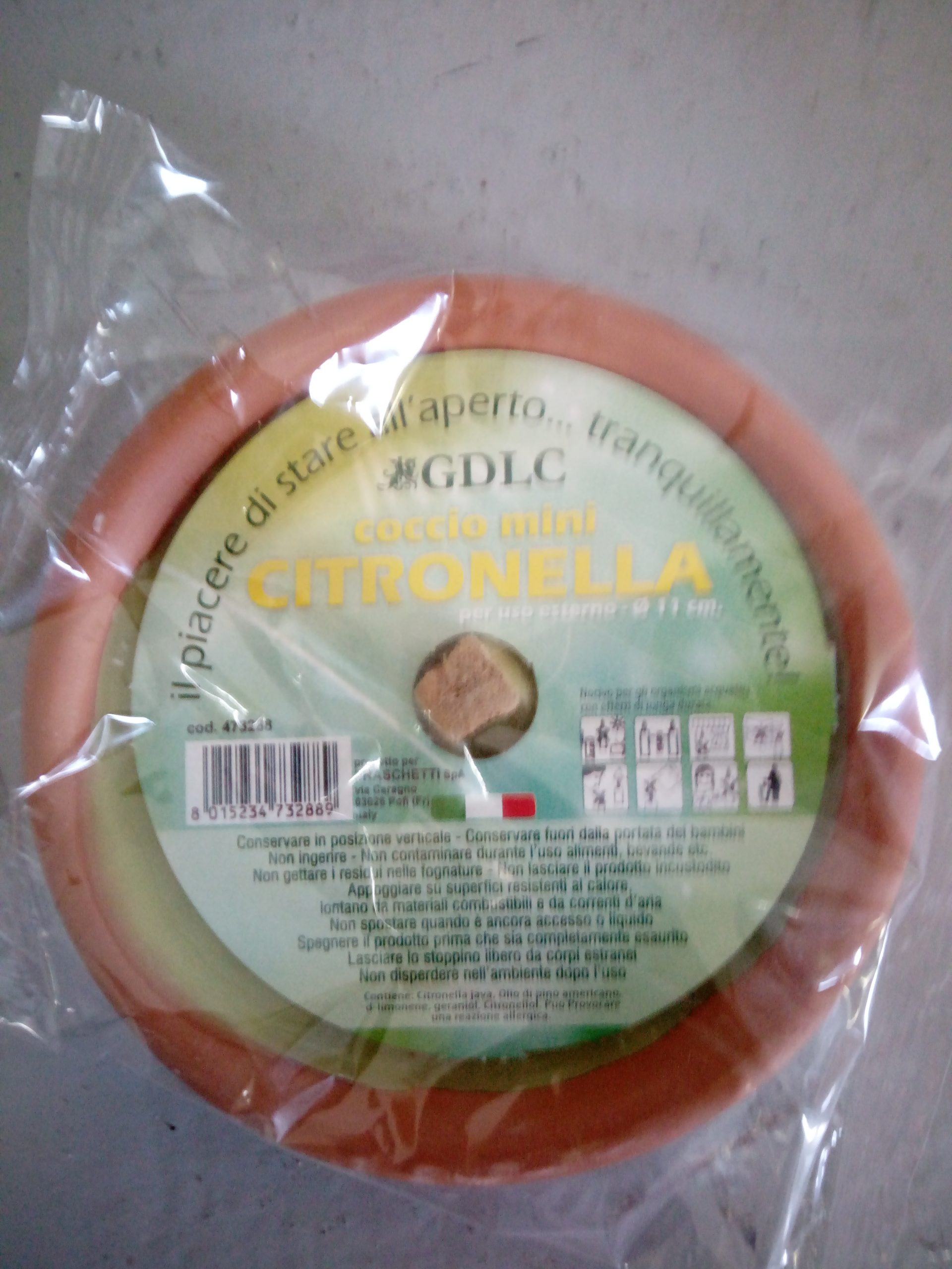 citronella coccio mini Ø 11 cm in creta