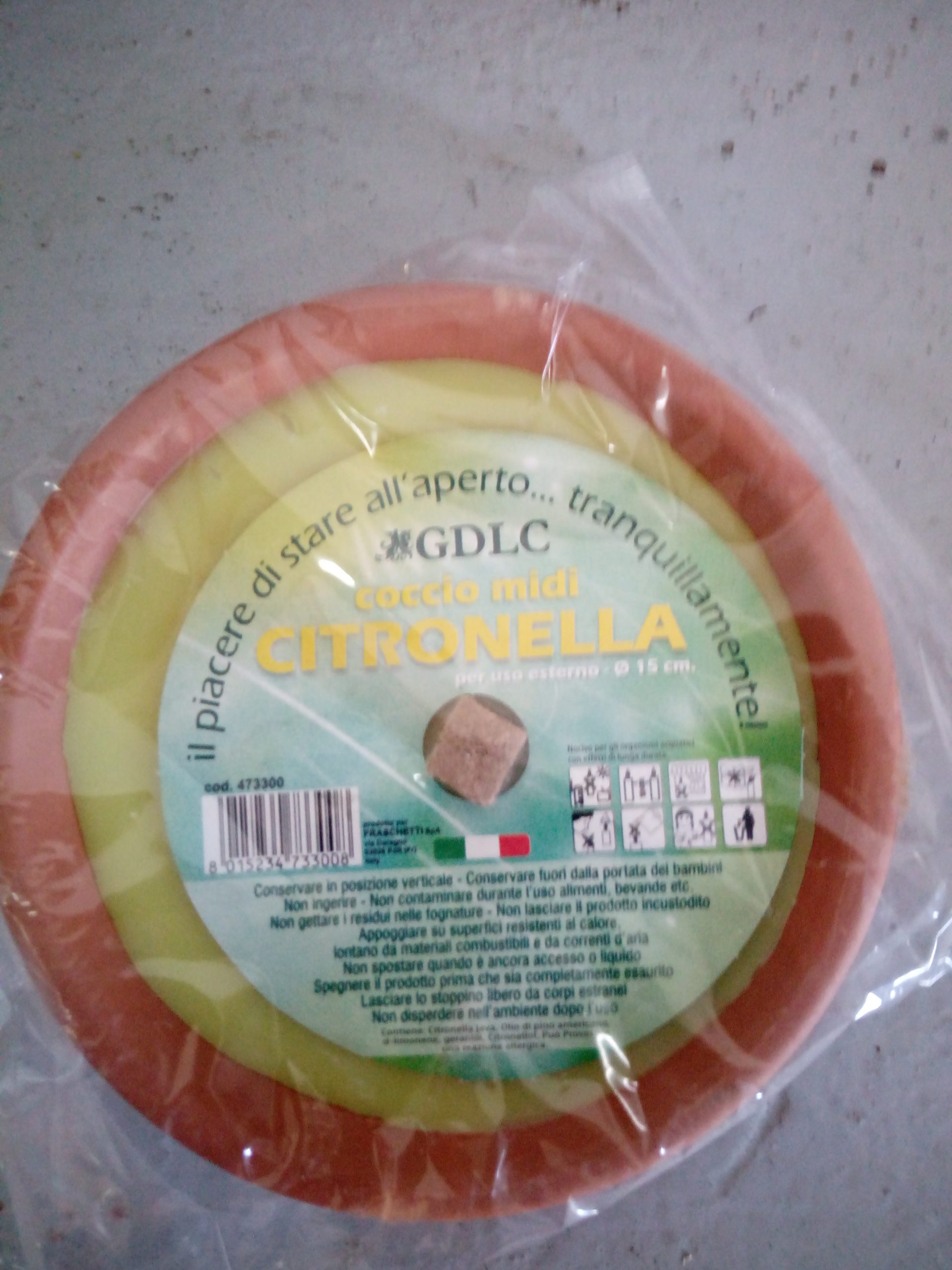 citronella coccio midi Ø 15 cm in creta