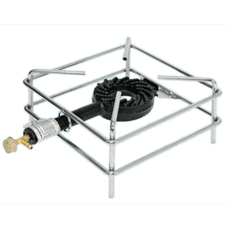 fornellone a gas gpl acciaio cromato a filo 30x30 con bruciatore in ghisa a fiamma alta