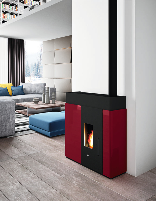 stufa a pellet HYDRO SLIM 16 kw salvaspazio eva calor