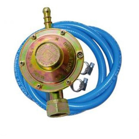 kit regolatore gas gpl con tubo gomma 1,5 mt+2 fascette