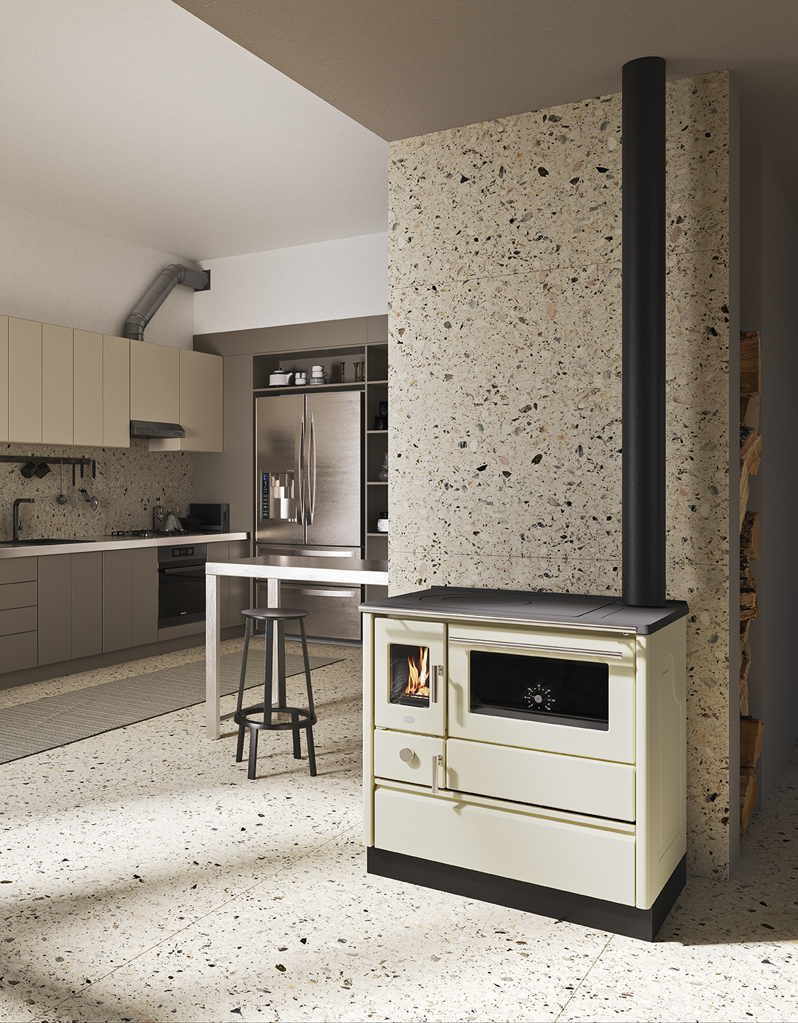 stufa a legna NAUSICA 10 kw cucina con forno eva calor