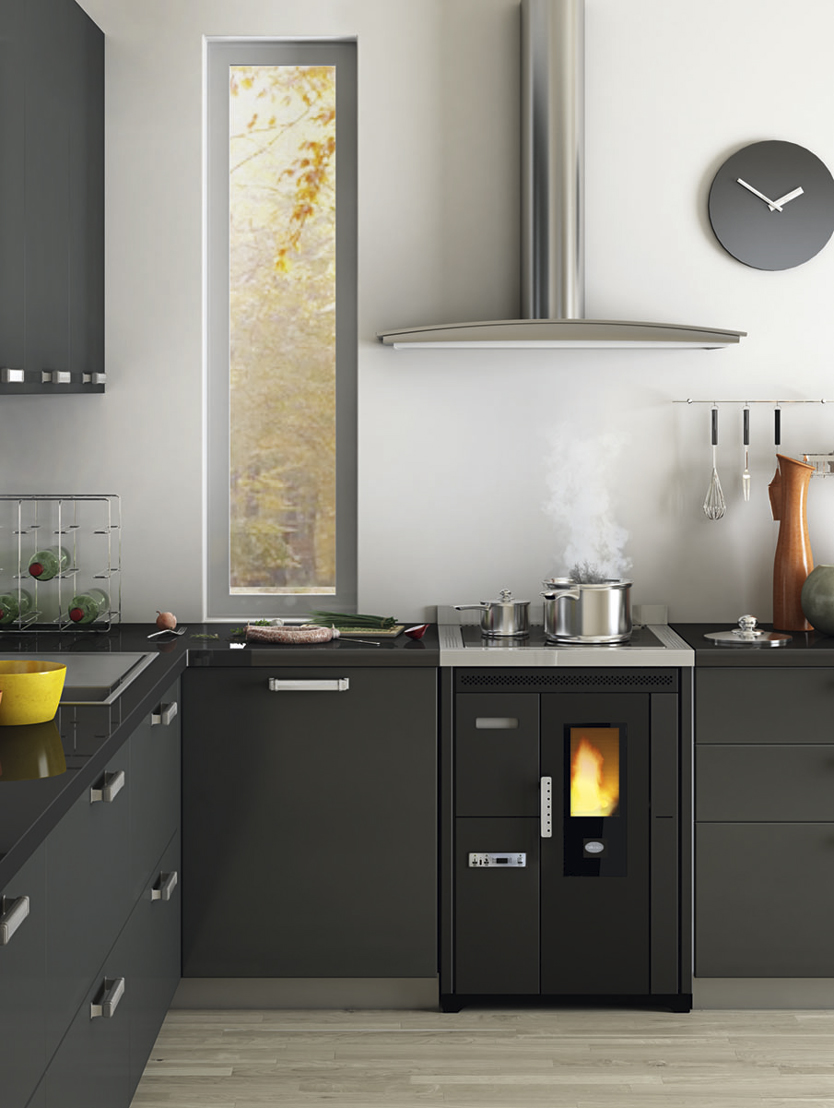 stufa a pellet NINA 8 kW (ventilata) versione incasso eva calor
