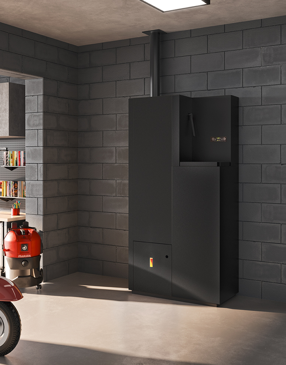 Stfa a pellet (caldaia) SOLA 15 con accumulo termico 140 lt ermetica eva calor