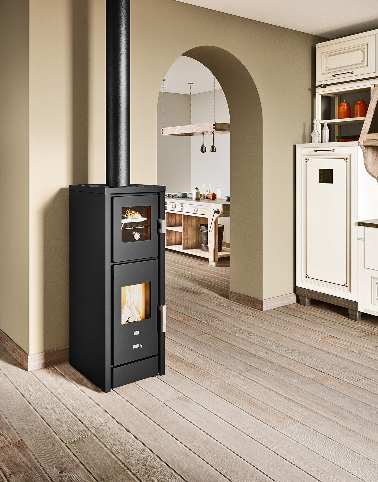 stufa a legna TESSA 7 kw con forno eva calor